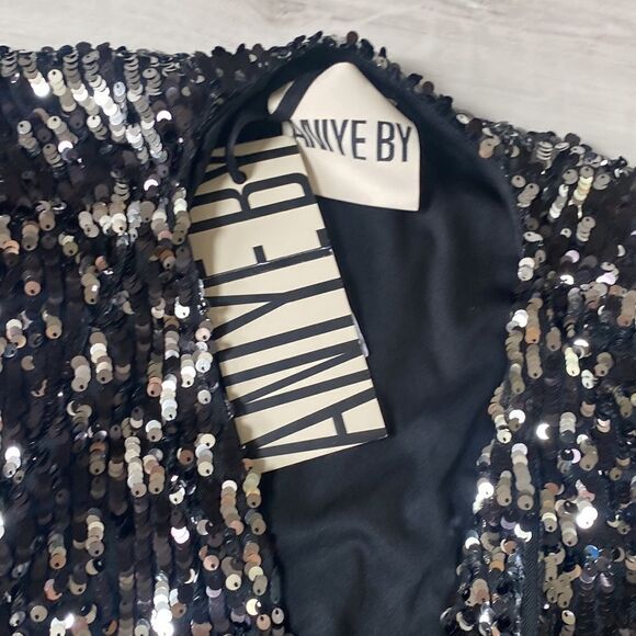 Aniyeby Top Amanda Sequence Nero Color Size S Nwt - Picture 6 of 8